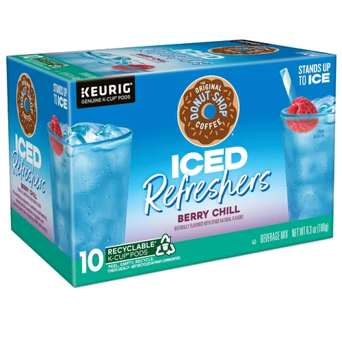 Vista 13 de The Original Donut Shop Iced Refreshers, Berry Chill, Brew Over Ice Cápsulas Keurig K-Cup de una sola porción, 60 unidades (6 paquetes de 10)