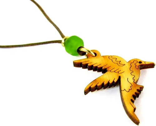 Vista 3 de Orgánico El Abedul Árbol Colibrí Colgante en cuerda de lino encerado ajustable