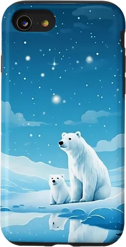 Vista 18 de Polar Bear, Arctic North Pole, Alaska Snow, Cute Polar Bears Case for iPhone 17