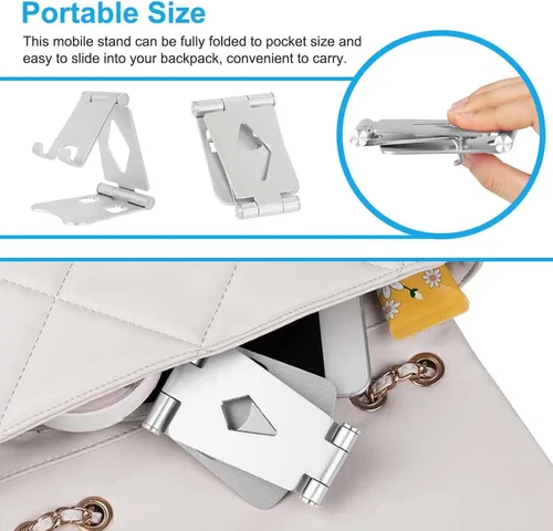Vista 7 de Soporte ajustable de aluminio para teléfono celular para escritorio, compatible con iPhone 14, 13, 12, 11 Pro Max, Samsung, Huawei y todos
