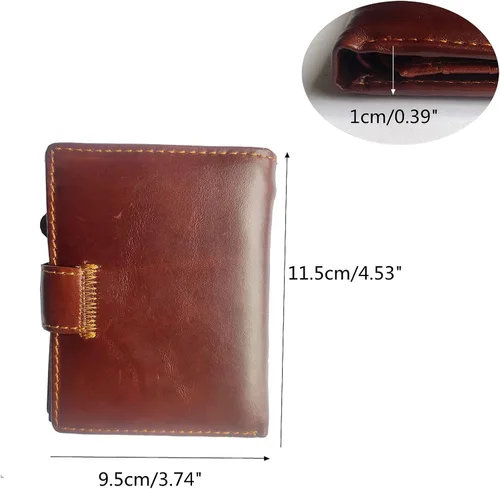 Vista 2 de Hombres Cool Eagle Wolf Caballo Totem Cuero Vaca Cartera Vertical Cremallera Multi-tarjeta Titular de la tarjeta (Wolf Totem A)