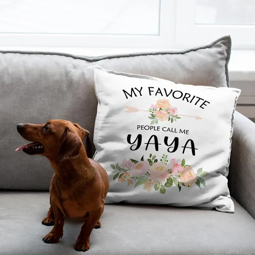 Vista 4 de Yaya - Fundas de almohada decorativas para abuela, regalos para abuela, cumpleaños, día de la madre, fundas de almohada rústicas florales para sofá