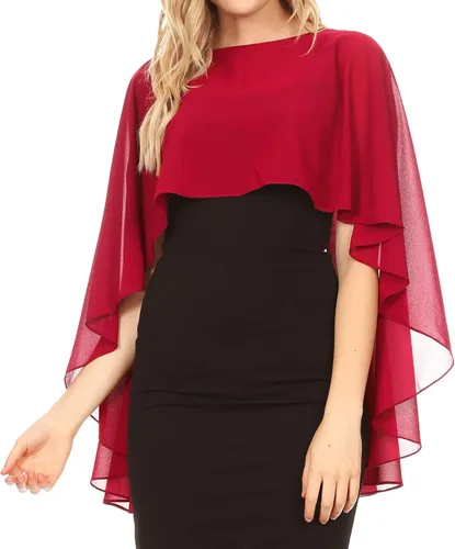 Vista 7 de Sakkas Anya - Capa de gasa suave para mujer, para boda, dama de honor, novia, bolero Azul marino
