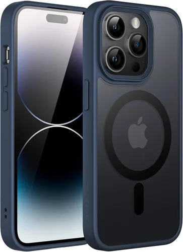 Vista 20 de JETech Funda magnética mate para iPhone 14, color negro Compatible con MagSafe, parte trasera mate translúcida, protección delgada a prueba