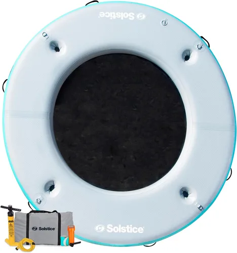 Vista 11 de SOLSTICE Circular Mesh Hangout Ring Inflatable Dock, Floating Water Raft Platform