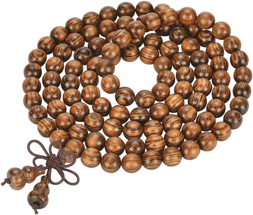 Vista 44 de Mala Beads Pulsera 108 0.315 in Meditación Sándalo Elástico..