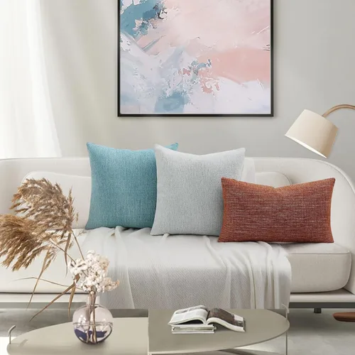 Vista 5 de decorUhome - Juego de 2 fundas de almohada decorativas de felpilla, rústicas, cuadradas y suaves, para sillón, sofá y cama, 24 x 24 pulgadas