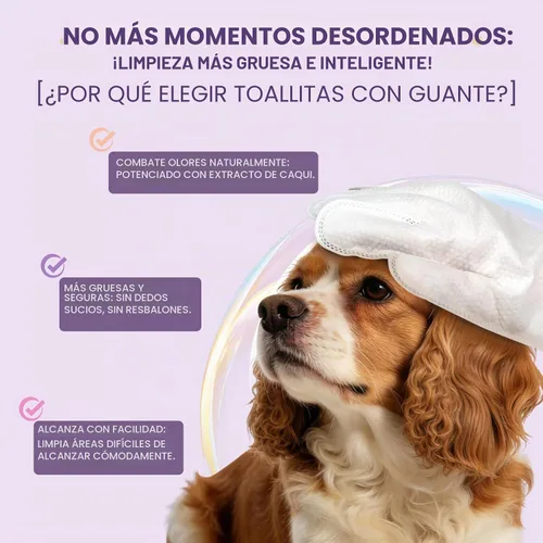 Vista 4 de IMMHABI - Toallitas hipoalergénicas para perros y gatos, 50