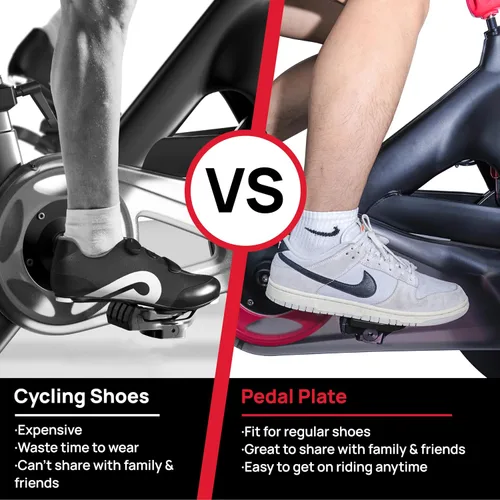 Vista 8 de Pedales para zapatos regulares compatibles con Peloton Bike & Bike Plus, reemplazo del convertidor de pedal extragrande, adaptador sin clip