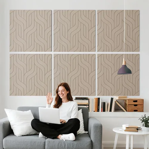 Vista 12 de 6 piezas de paneles acústicos, paneles absorbentes de sonido de 23.6x23.6 pulgadas, paneles de pared acústicos decorativos para grabación y estudio