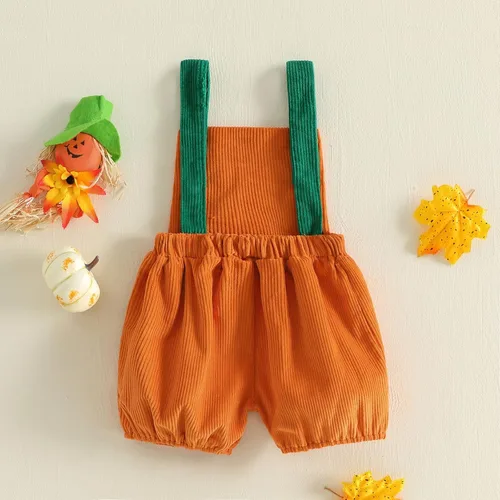 Vista 5 de Rtnnsbbfcm Traje de Navidad para bebé, niño y niña, overol de Papá Noel Pumpkin Face