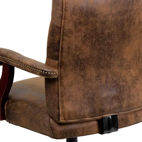 Vista 9 de BizChair Bomber Brown Classic Silla de oficina giratoria ejecutiva con brazos