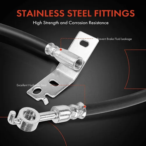 Vista 4 de A-Premium Manguera hidráulica de freno trasero compatible con modelos Ford seleccionados - Para F-150 2015 2016 2017, con freno de estacionamiento
