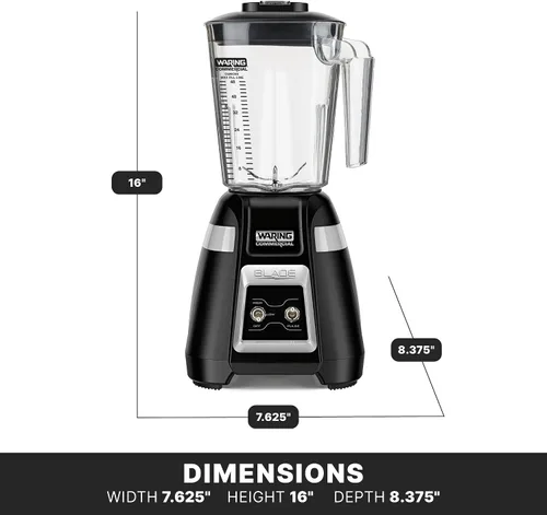 Vista 6 de Batidora Waring Blade con tarro de copoliéster de 48 oz y palanca y pulso 1.5 Horsepower Motor, 2-Speed Toggle Controls with Pulse, 48 oz