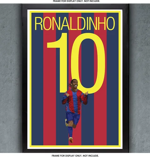 Vista 3 de Ronaldinho - Póster de fútbol de Barcelona - Impresión de fútbol sin marco - Decoración de fútbol - Póster de fútbol brasileño - Graphics 17 - Arte
