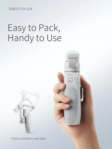 Vista 3 de ZHIYUN Smooth Q4 Combo cardán estabilizador, cardán de teléfono inteligente de 3 ejes, barra de extensión incorporada, plegable y portátil, cardán