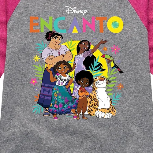 Vista 3 de Disney Encanto - Encanto Character Group - Camiseta con estampado raglán para niñas pequeñas y jóvenes