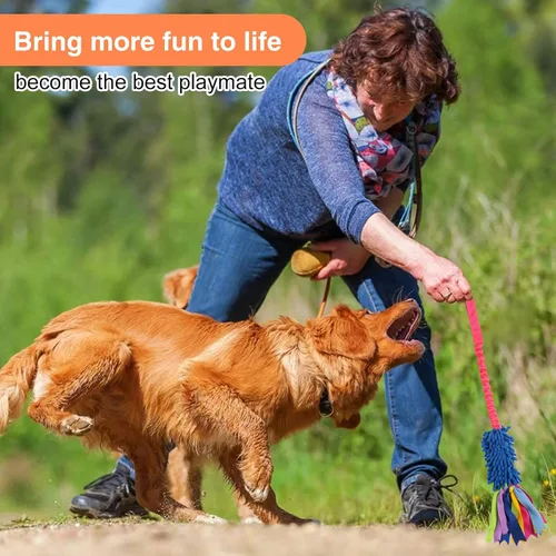 Vista 5 de wodoca Juguete de remolcador para perros, juguetes para perros para masticadores agresivos, juguete de cuerda fuerte para chirridos, juguete