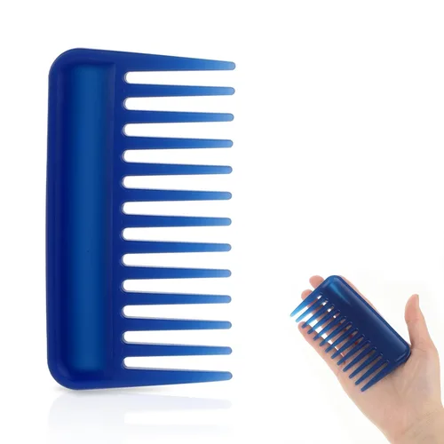 Vista 10 de Mini peine de dientes anchos, pequeño peine desenredante de viaje, peine de pelo rizado, peine portátil para ducha, peine húmedo para mujeres, peine