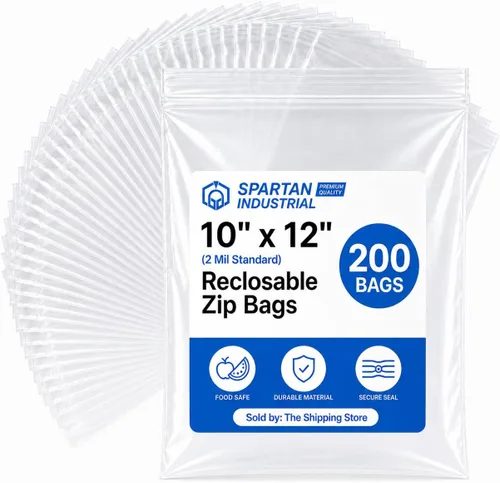 Vista 10 de Spartan Industrial - Bolsas de plástico de polietileno transparente recerrable de 6" x 9" (200 unidades) de un cuarto de galón con cremallera