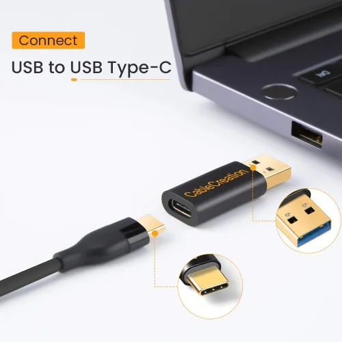 Vista 3 de CableCreation Adaptador USB C hembra a USB macho, USB 3.1 5Gbps USB C a A adaptador hembra para portátiles Logitech StreamCam VR Link para carga