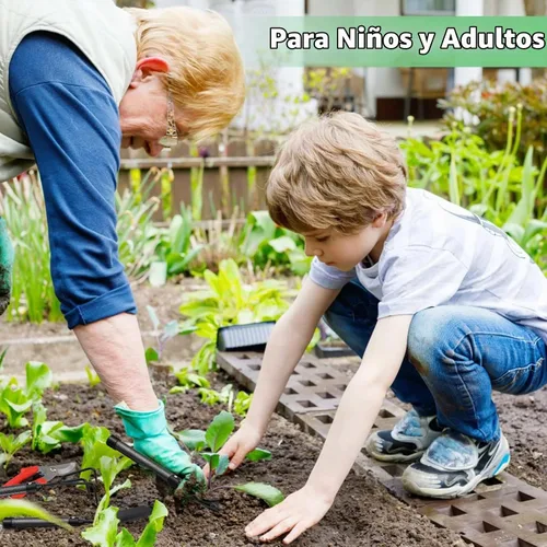 Vista 7 de Juego de herramientas de jardín de 5 piezas con mango extendido, juego de herramientas de jardín resistentes, kit de herramientas de jardinería