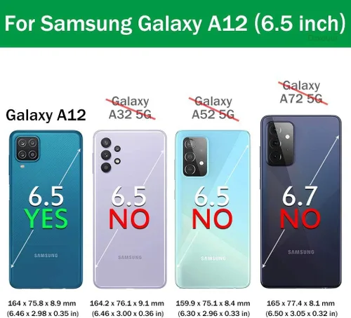Vista 2 de Funda resistente para Samsung Galaxy A12 5G, con protector de pantalla integrado con soporte integrado + clip giratorio para cinturón para Galaxy