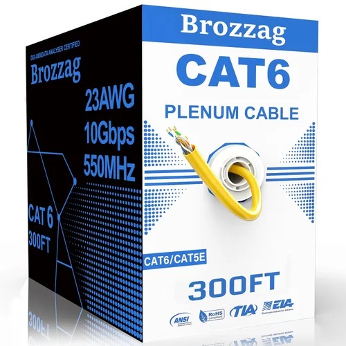 Vista 28 de Cable Ethernet de 20 pies para Cat6/Cat5E, 10 Gbps compatible con Cat8/Cat7, cable de red 24AWG para interiores y exteriores, entierro directo Negro