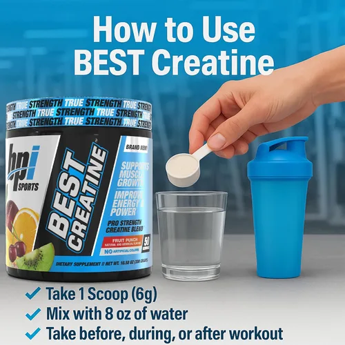 Vista 6 de BPI Sports la mejor creatina - Polvo de creatina monohidrato para hombres y mujeres, sal del Himalaya - Fuerza, bombeo, resistencia, crecimiento