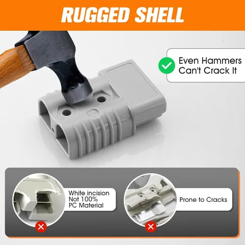 Vista 5 de 2 baterías de calibre 1/0 de 175 amperios de conexión rápida/desconexión con mango, kit de conector de enchufe de cable de puente para cabrestante