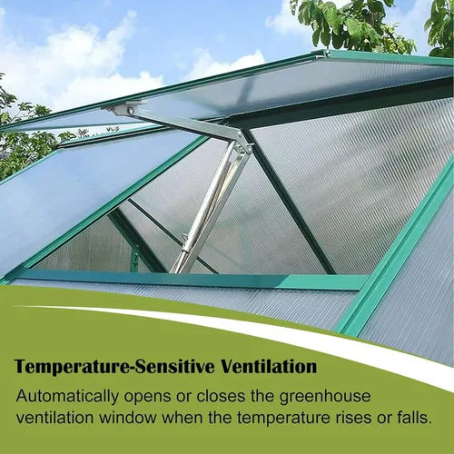 Vista 2 de 2 piezas de abridor automático de ventilación de techo para invernadero, abridor de ventana de invernadero solar sensible al calor, kit