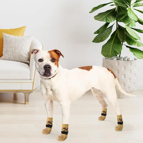 Vista 7 de KOOLTAIL Calcetines antideslizantes para perros para pavimento caliente/frío para evitar lamer patas, botas de perro y protector de patas