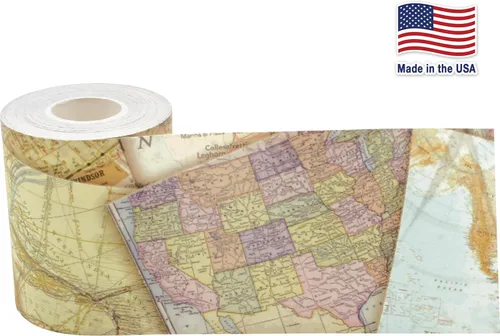 Vista 3 de Teacher Created Resources Travel the Map - Borde enrollado recto – 50 pies – Decora tablones de anuncios, paredes, escritorios, ventanas, puertas