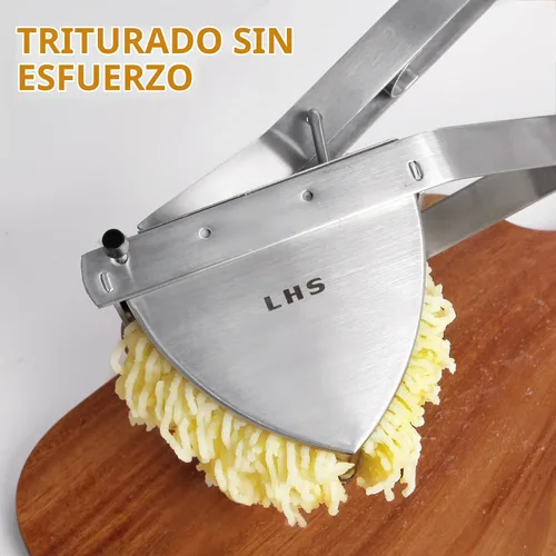 Vista 2 de LHS Ricer y triturador de papas de acero inoxidable, triturador de alimentos comercial resistente, agarre ergonómico cómodo, capacidad extragrande