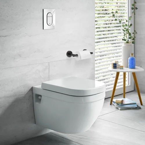 Vista 5 de Newfun Soporte de papel higiénico de bronce aceitado, SUS 304 de acero inoxidable ajustable de doble poste giratorio soporte de rollo de papel