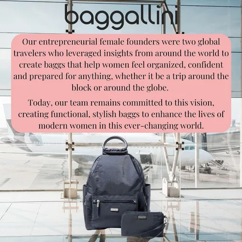 Vista 76 de Baggallini Mochila todo el día para mujer con pulsera de teléfono RFID, Negro, talla única