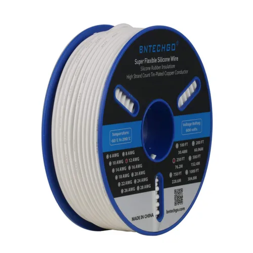 Vista 7 de BNTECHGO Carrete de alambre de silicona calibre 12, 50 pies, color marrón, flexible, 12 AWG, alambre de cobre estañado trenzado