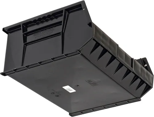 Vista 2 de Global Industrial Cubo apilable de plástico 16-1/2 x 14-3/4 x 7, negro, lote de 6