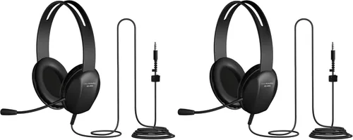 Vista 8 de Cyber Acoustics AC-4000 Auriculares estéreo para PC con TuffCord reforzado Durable PC Headset with Stereo Audio, Reinforced Design, Adjustable