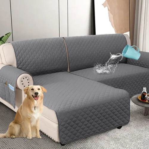 Vista 17 de H.VERSAILTEX Fundas de Sofá Seccional 100% Impermeables de 2 Piezas Fundas de Sofá en Forma de L Lavables para Perros Antideslizantes