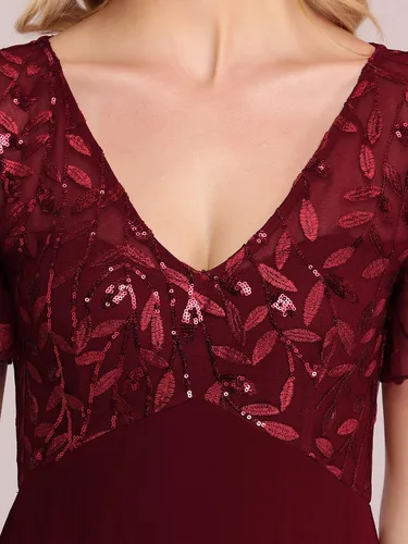 Vista 5 de Ever-Pretty Vestido de noche de fiesta maxi bordado con ilusión de novia para mujer 7706