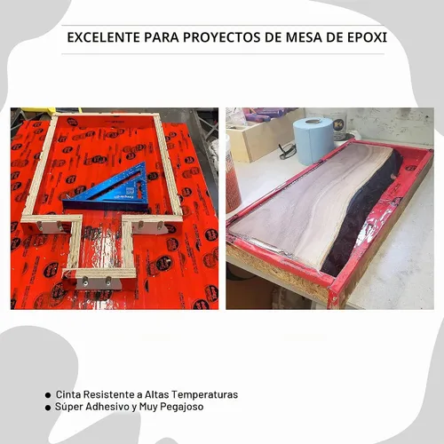 Vista 4 de Tuck Tape Cinta de revestimiento para construcción, cinta de resina epoxi, 6,1 cm x 54,9 m (Rojo)