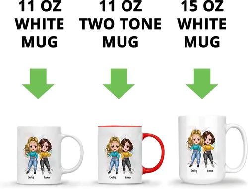 Vista 6 de GOSSBY Taza personalizada (2 Sisters) ¡Aparentemente somos problemas cuando estamos juntos, quién sabía! Taza personalizada para mejor amiga