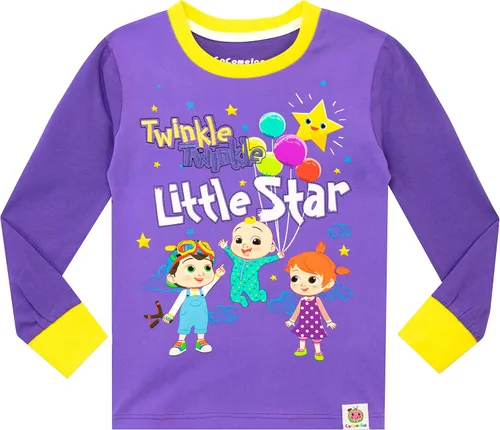Vista 6 de CoComelon Pijamas JJ And YoYo - Pijamas para niñas Conjuntos de pijama para niñas Pijamas de invierno para niñas Tallas 12M a 5