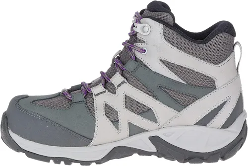 Vista 4 de Merrell Botas de construcción de cuero de sirena para mujer, con puntera de aleación impermeable, BrindleBoulder