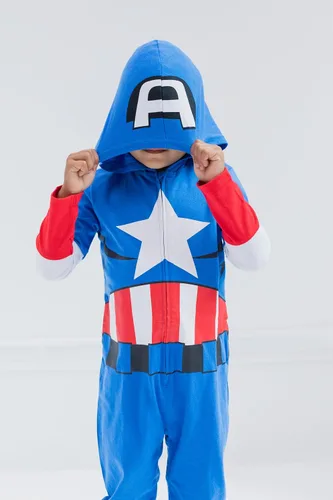Vista 6 de Marvel Avengers Spider-Verse Spider-Man Venom Iron Man Zip Up Cosplay Coverall Newborn to Little Kid