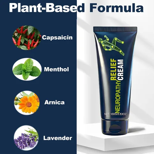 Vista 3 de Crema de alivio de neuropatía, loción de comodidad nerviosa con capsaicina/árnica/lavanda para calmar los pies/piernas/actividades