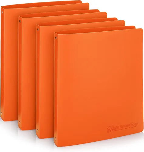 Vista 9 de Carpeta económica de 3 anillos redondos de 1 pulgada, con capacidad para 175 hojas, flexible, ligera, paquete de 4, apertura lateral, color negro