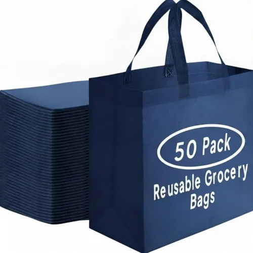 Vista 8 de Paquete de 200 bolsas de compras negras reutilizables ecológicas de 14.5 x 14 x 6.6 pulgadas, bolsas de compras duraderas, reciclables, lavables