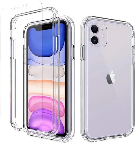 Vista 19 de Funda protectora sólida de cristal resistente de 360° con protector de pantalla compatible con iPhone 7 Plus/8 Plus (5.5 pulgadas), transparente